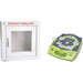 AED Plus® Defibrillator with Alarmed Flush Wall Cabinet