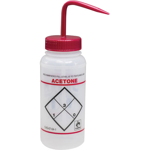 "Acetone" Safety-Labeled Wide-Mouth Wash Bottle