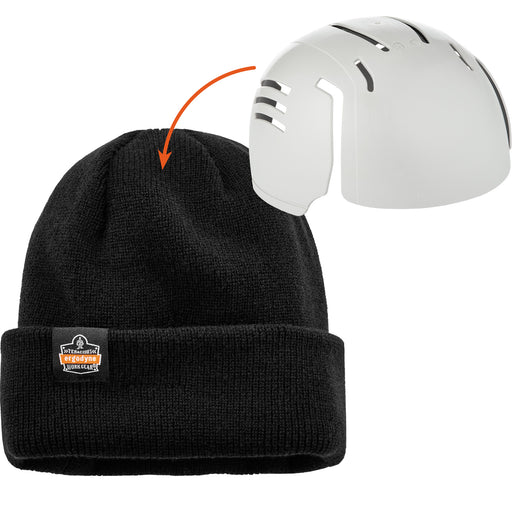 N-Ferno® Zippered Rib Knit Beanie Hat with Bump Cap Insert