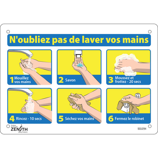 "N'oubliez pas de laver vos mains" Sign