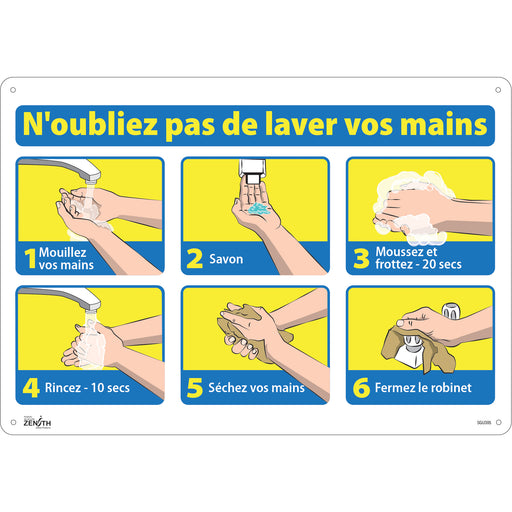 "N'oubliez pas de laver vos mains" Sign