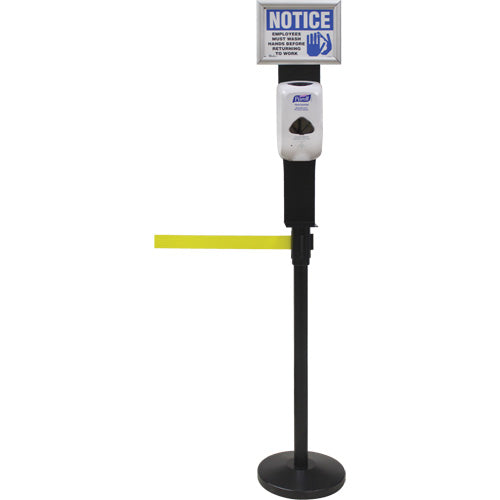 Sign & Dispenser Holder for Crowd Control Post