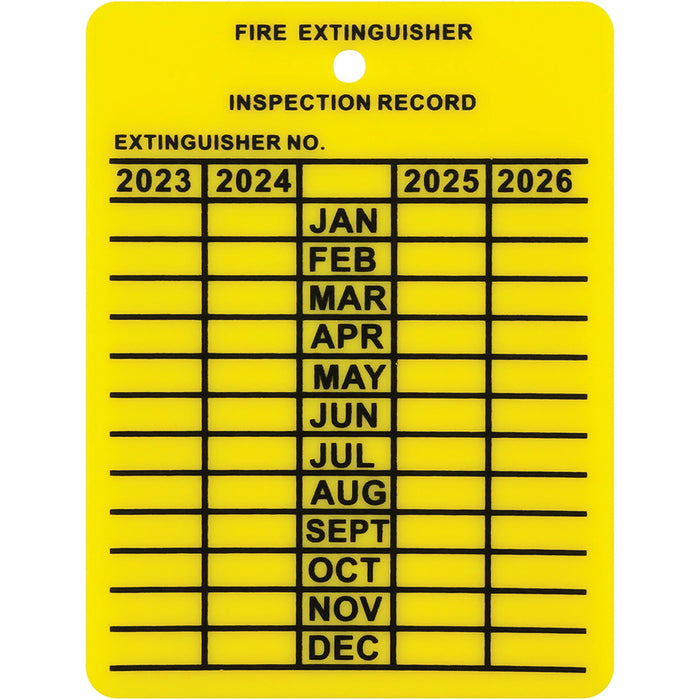 Four Year Fire Extinguisher Inspection Tag