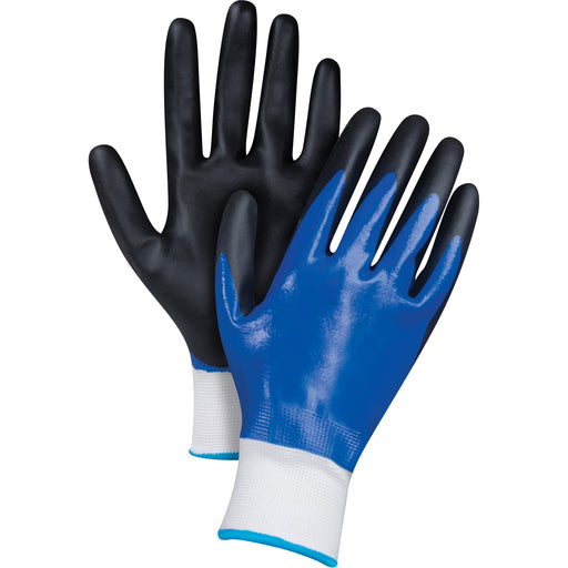 Black & Blue Coated Gloves
