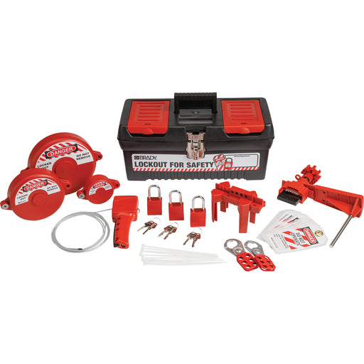 Lockout Tagout Kit with Aluminum Safety Padlocks in Toolbox