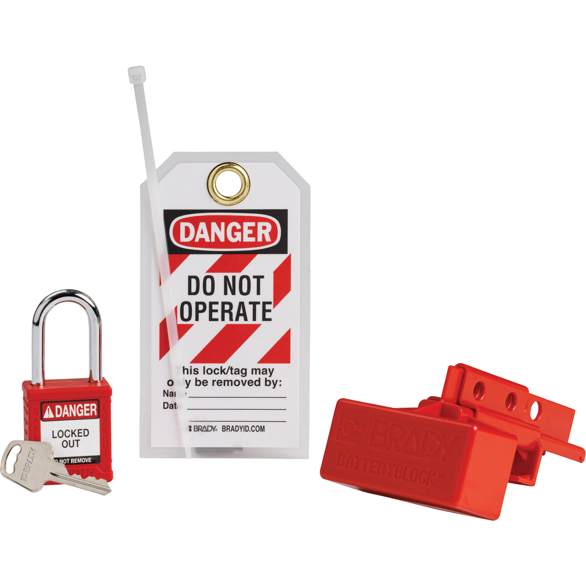 BatteryBlock Forklift Power Connector Lockout with Nylon Safety Padloc ...
