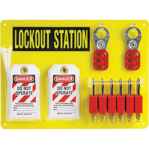 Lockout Board with Keyed Alike Nylon Safety Lockout Padlocks