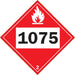 1075 Liquefied Petroleum Flammable Gas TDG Placard