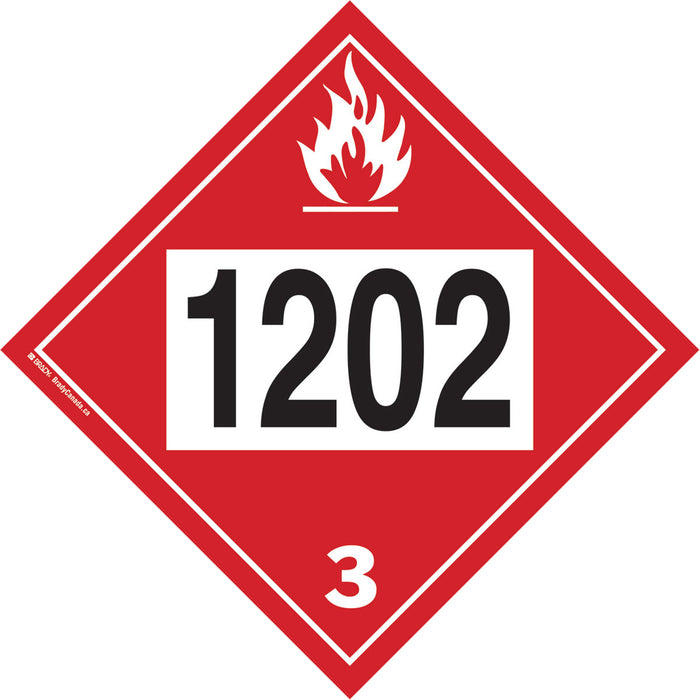 1202 Fuel Oil Flammable Liquid TDG Placard