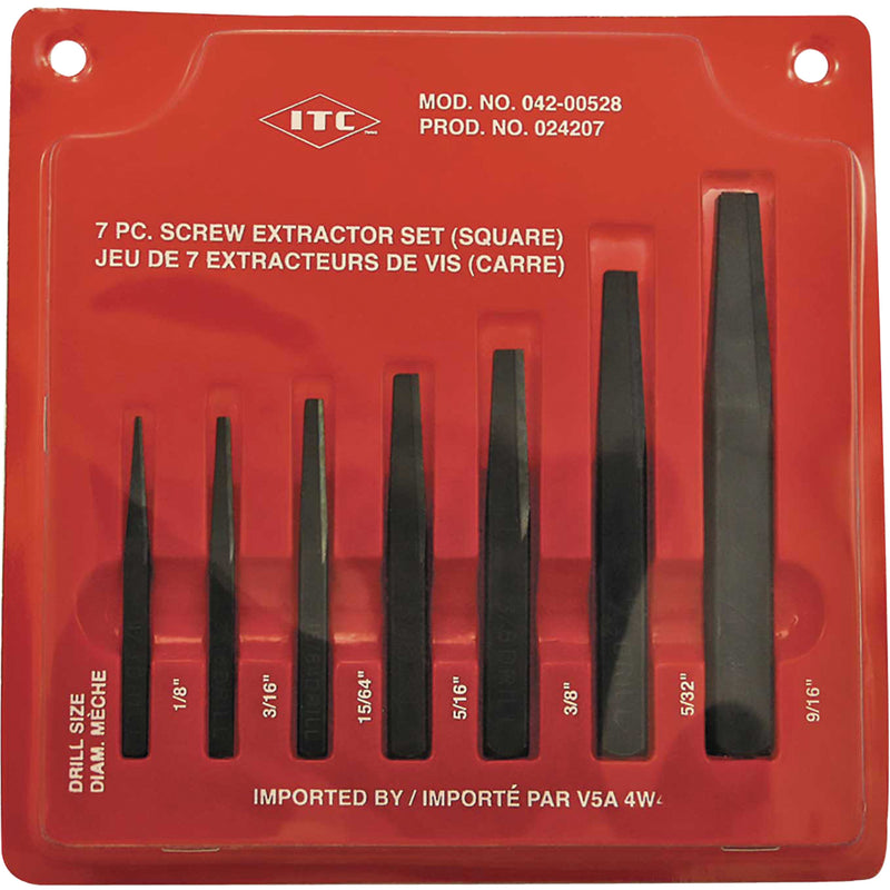 7-Piece Square Screw Extractor Set