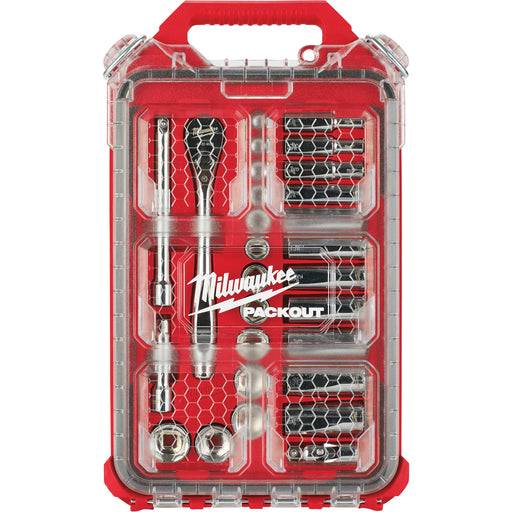 Ratchet & Socket Set with Packout™ Low-Profile Compact Organizer