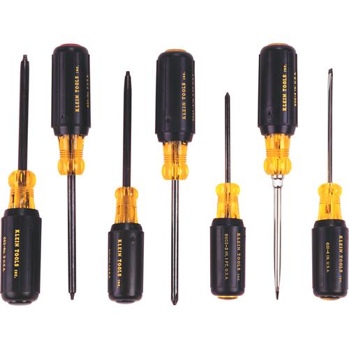 Klein® Cushion-Grip Screwdrivers - 7-PC. Canadian Basic Screwdriver Set