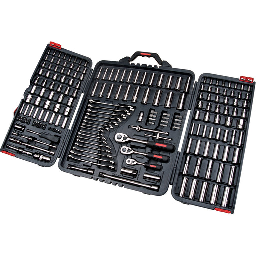 210-Piece 1/4", 3/8" and 1/2" Drive S.A.E./Metric Socket and Wrench Set