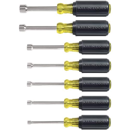7-Pc Cushion Grip Nut Driver Sets-3" SHAFTS - Magnetic Tips