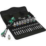 Zyklop speed Ratchet set 1/4 28 pieces in a pouch Metric