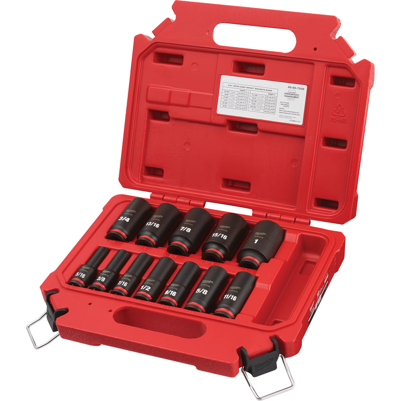 Shockwave™ Impact Duty™ 3/8" Drive SAE Deep 6 Point Socket Set