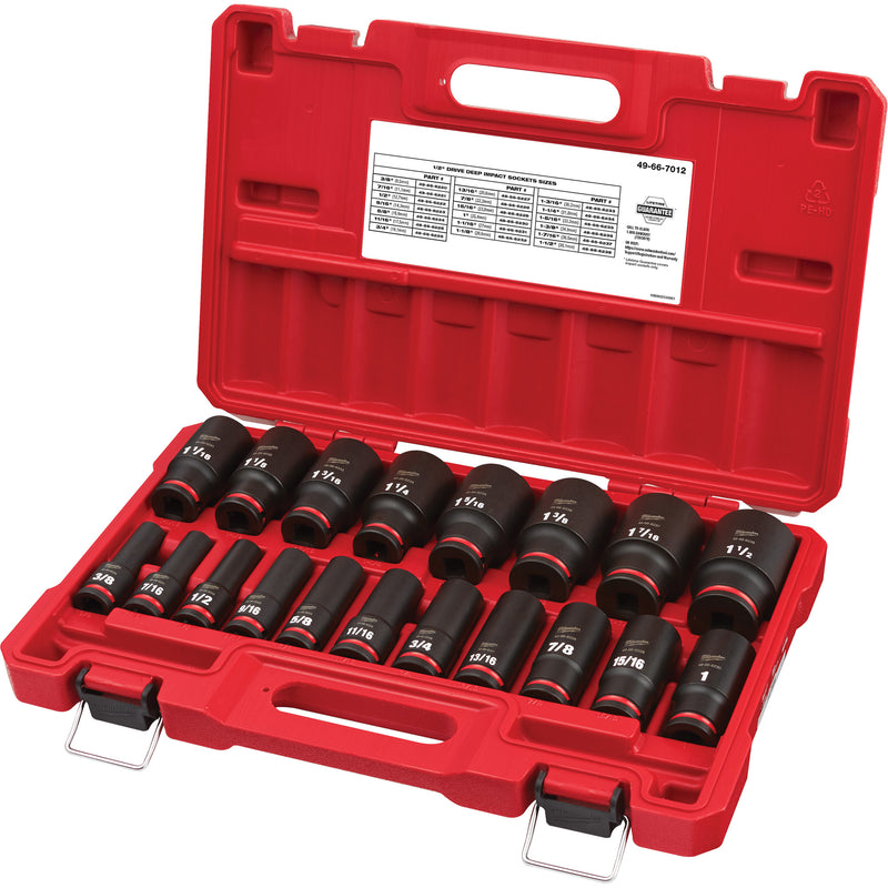 Shockwave™ Impact Duty™ 1/2" Drive SAE Deep 6 Point Socket Set