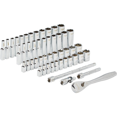 50 Piece SAE & Metric Ratchet & Socket Set
