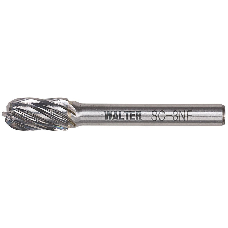 Double Cut Cylindrical Round Nose Carbide Burr