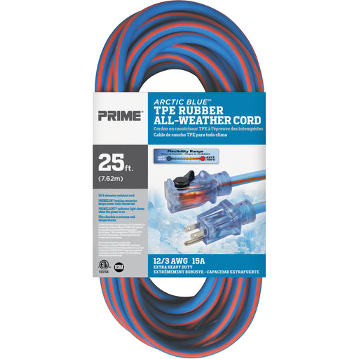 Arctic Blue™ All-Weather TPE-Rubber Lighted End Extension Cords With Primelok® & Primelight®