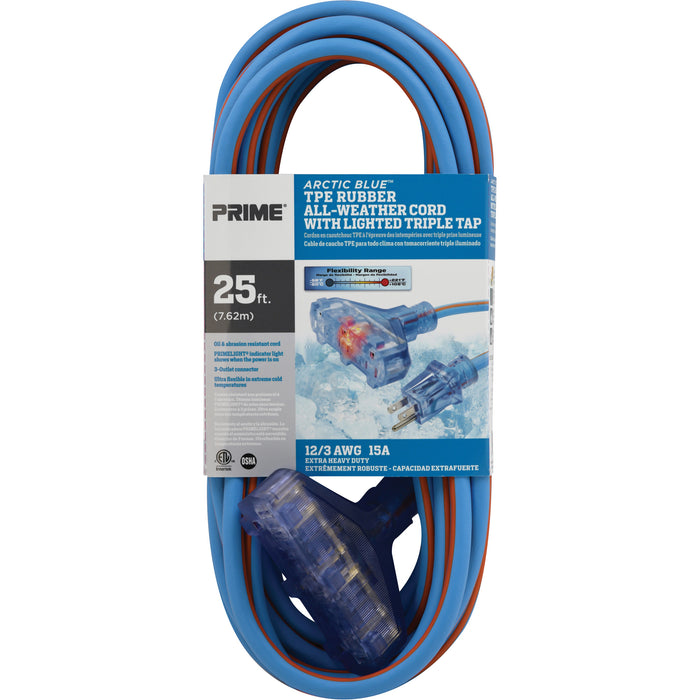 Arctic Blue™ All-Weather TPE-Rubber Lighted End Extension Cords With Primeligh®