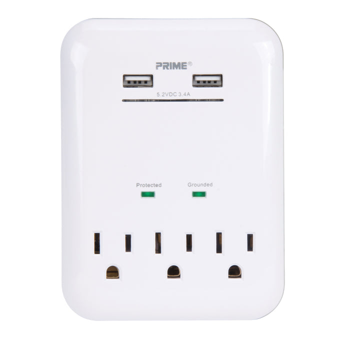 Prime® USB Charger with Surge Protector